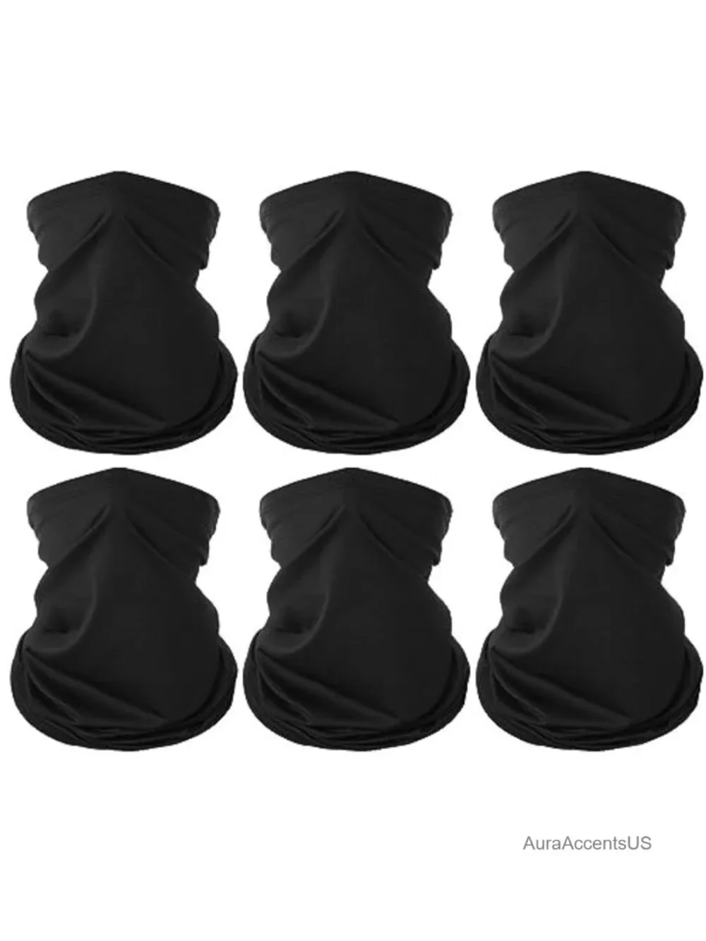 6 Pack Mens Neck Gaiter UV Protection Summer Face Scarf Breathable Ice Silk